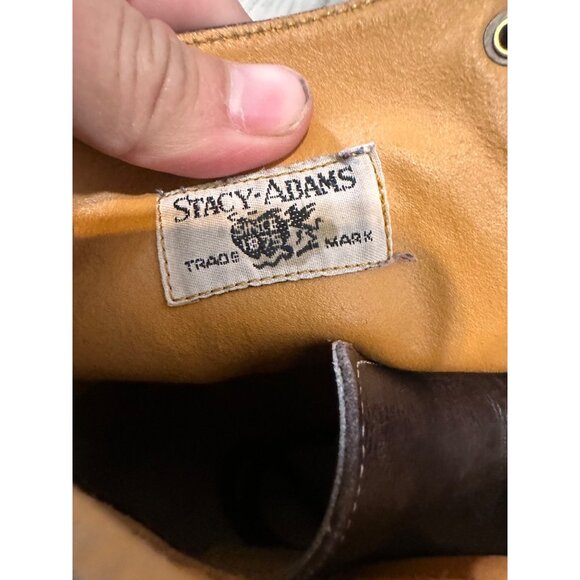 SOLD Goodyear Welted Stacy Adams Leather Lace Up Booties Mens 10D Brown Chukka - Picture 12 of 14